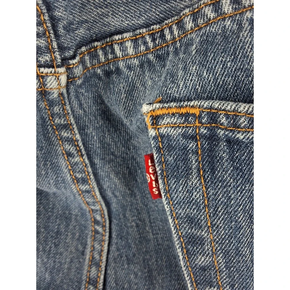 Levis 501 Original Fit Mens Jeans W42 L30 Medium Wash Blue Button Fly Straight
